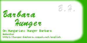 barbara hunger business card